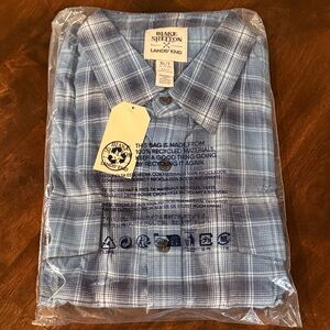 Lands' End Men's Tall plaid flannel long sleeve shirt